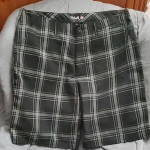 Quicksilver Black and White Flat Front Shorts Classic Design